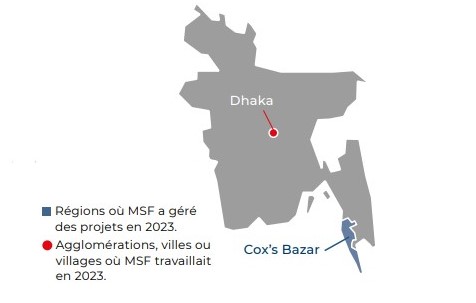 carte actions MSF au Bangladesh