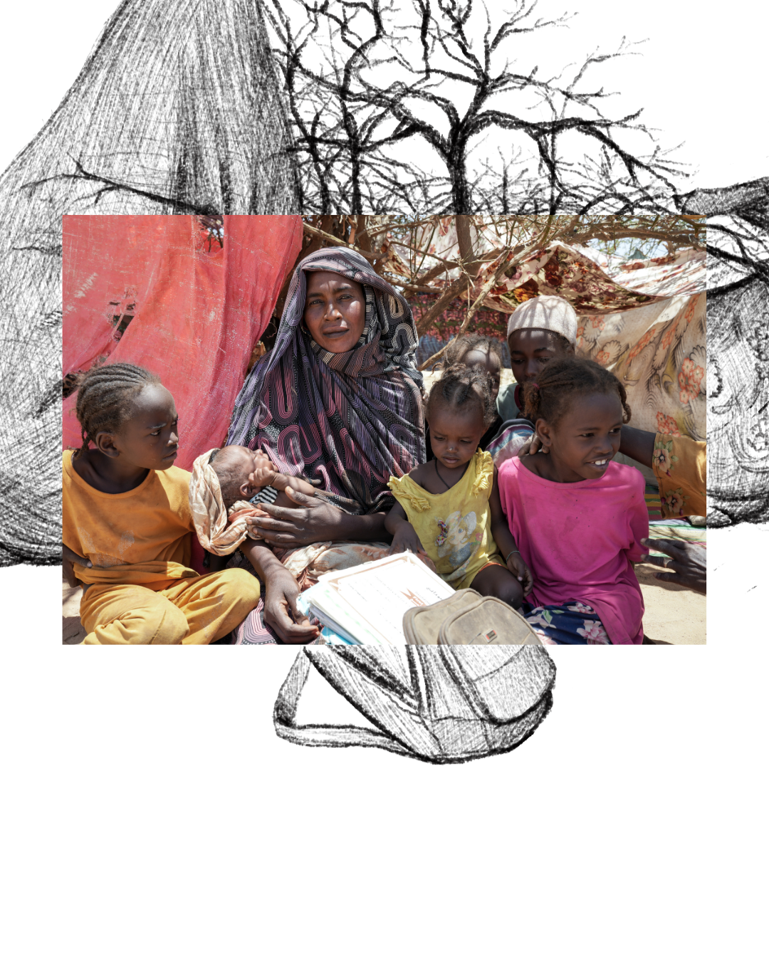 mother with 2 children