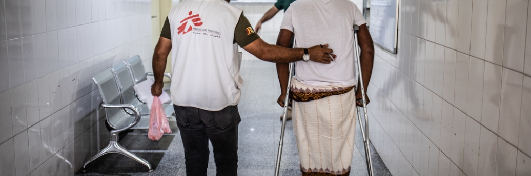 In het ziekenhuis in Aden behandelen we patiënten met oorlogswonden © Agnes Varraine-Leca, december 2018