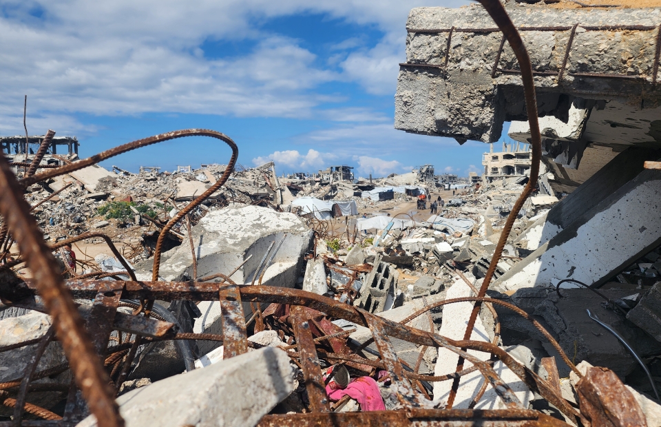 Rubble in Gaza