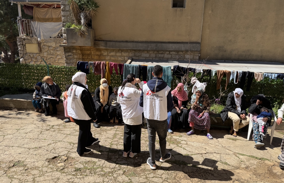 Mobile clinics talking to patients in Ghosta
