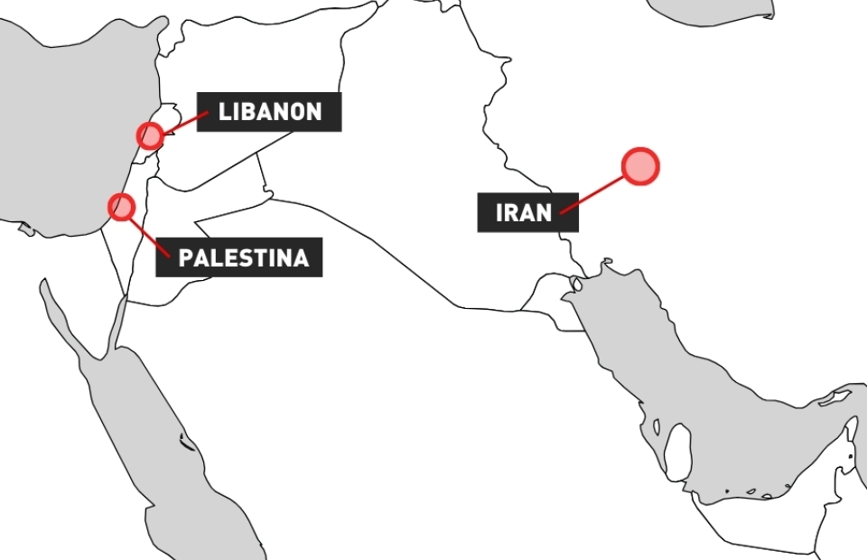 Map of involved countries