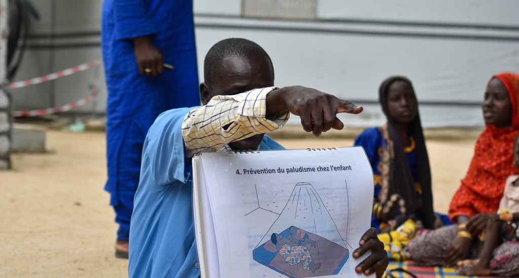 Bewustwordingssessie over malaria in het geïntegreerde gezondheidscentrum van Kourgui